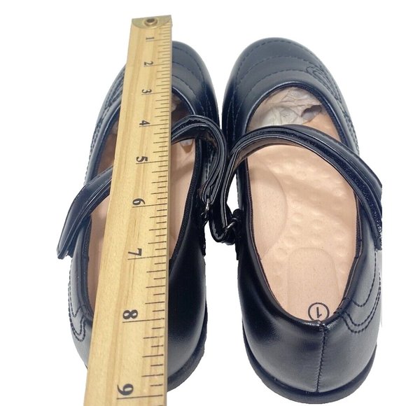 Brand New Cute Girls Black Mary Jane Flats, Bow Accent, Round Toe, Size 1 - Picture 7 of 7